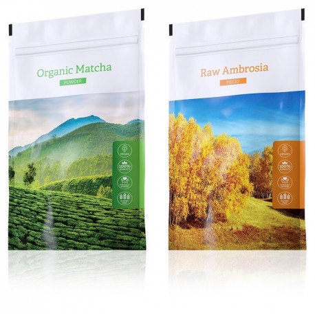 Raw Ambrosia pieces + Organic Matcha powder