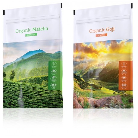 Organic Goji powder + Organic Matcha powder